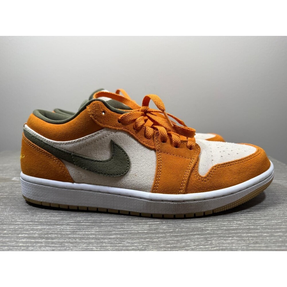 Air Jordan 1 Low Sneakers Mens US 9.5 SE Canvas Light Curry DH6931-102